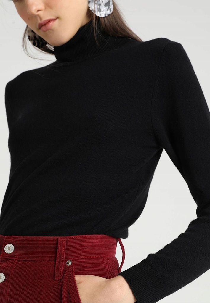 Benetton Turtle Neck sweter black XS nowy Zalando