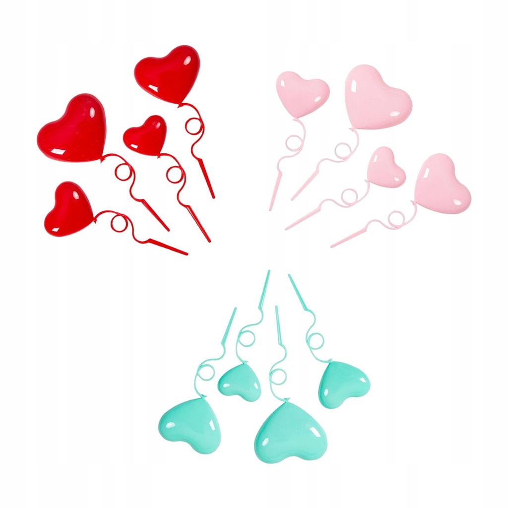 12Pcs Cake Decorations Heart Shape 3D Love Style H