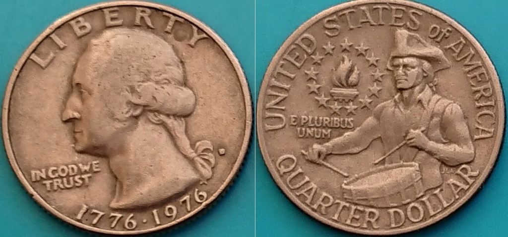 USA 25 centów 1976r. KM 204 - rocznica 1776-1976