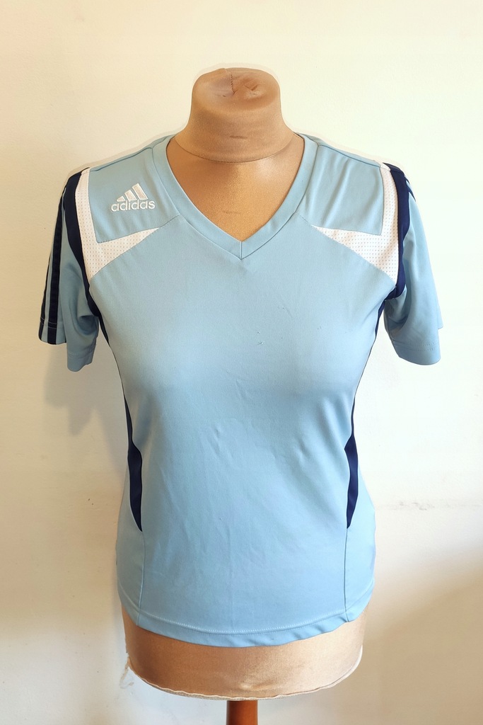 Adidas sportowa niebieska koszulka t-shirt r S 36