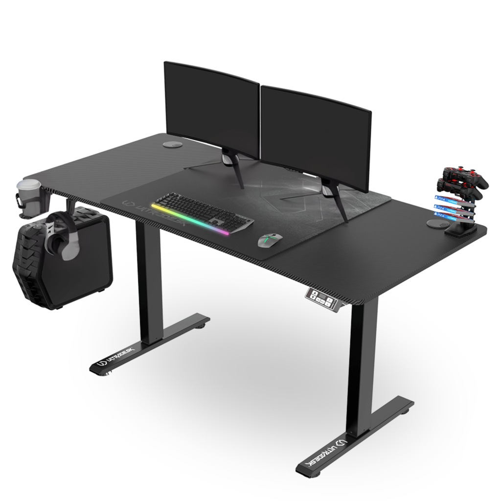 Biurko gamingowe Ultradesk LEVEL V2 Czarne elektryczna regulacja