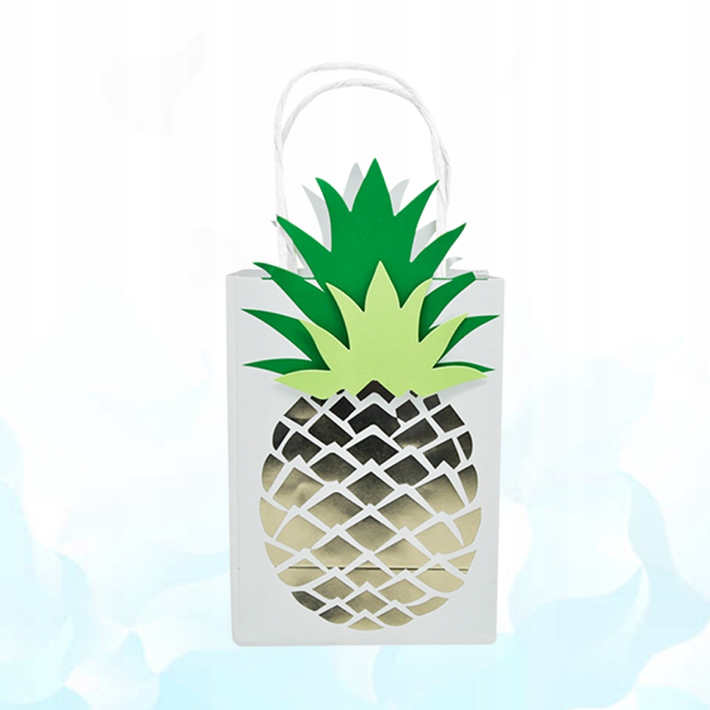 4pcs Party Gift Bag Bronzing Pineapple Prints Pape