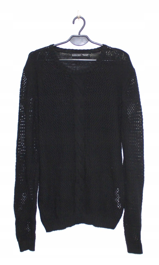 Zara Man męski ażurowy sweter z warkoczem L 40