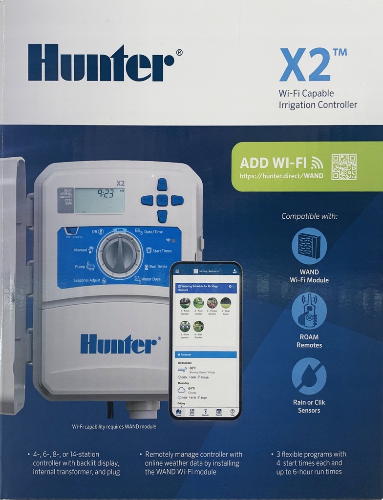 STEROWNIK NAWADNIANIA HUNTER X2 ZEWN 4 SEKCJI WIFI 13686890746