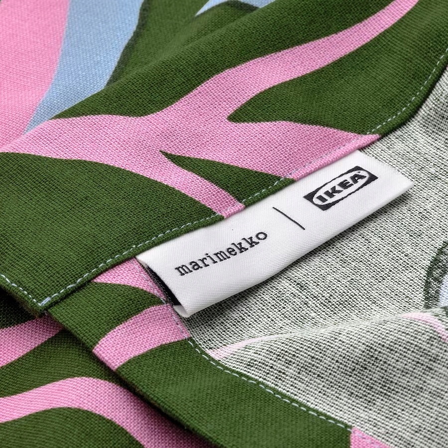 IKEA BASTUA Szlafrok liść rabarbaru S/M Marimekko