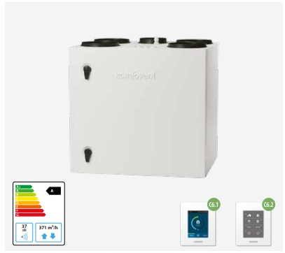 Rekuperator Komfovent Domekt R400V C6M L/AZ z montażem