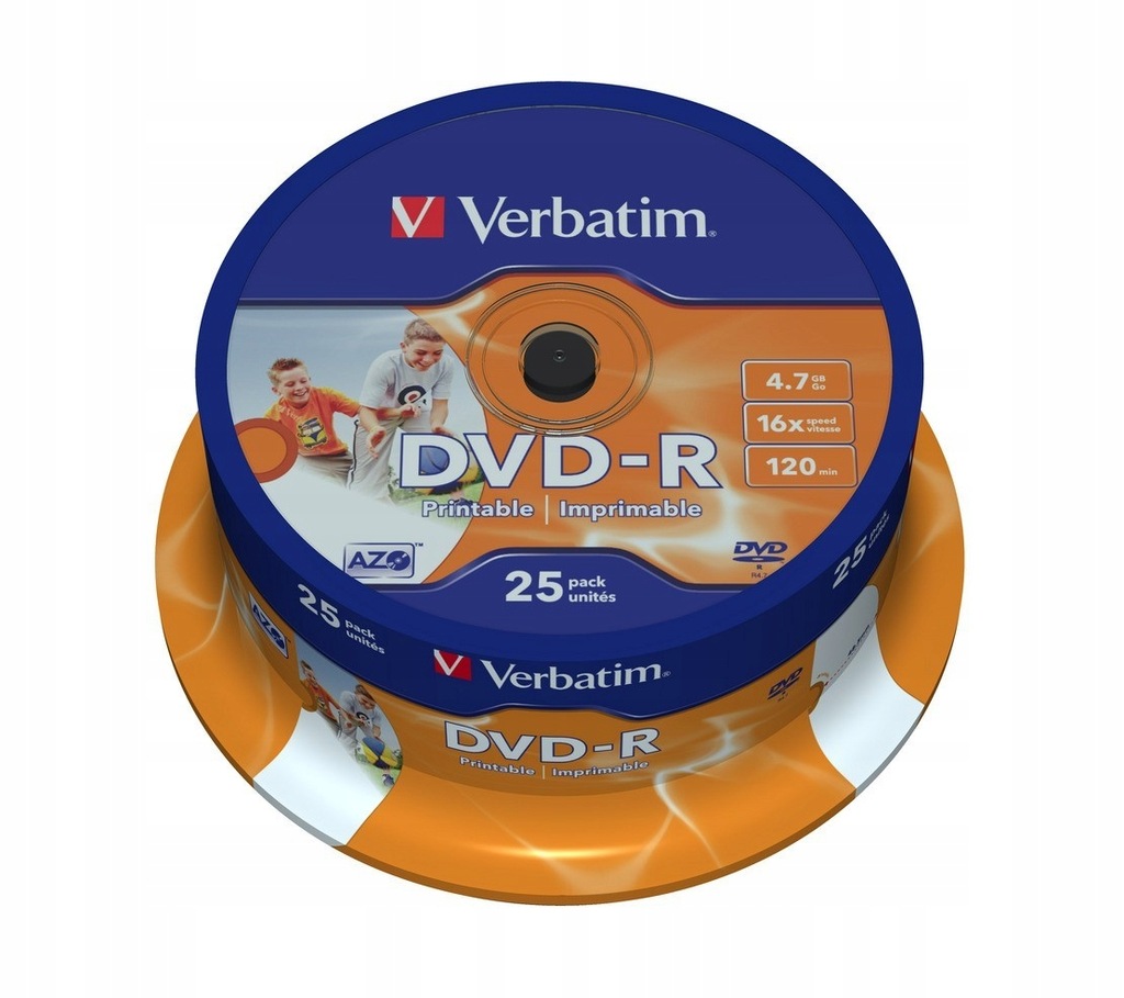 DVD-R 16x 4.7GB 25P CB PRINTABLE 43538