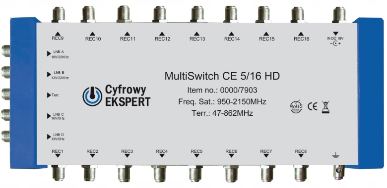 MultiSwitch 5/16 Technisat DVB-S2 DVB-T 16 Wyjść