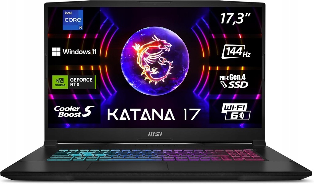 Laptop gamingowy MSI Katana 17 i9-13900H 16 GB DDR5 5600 1TB SSD RTX 4070