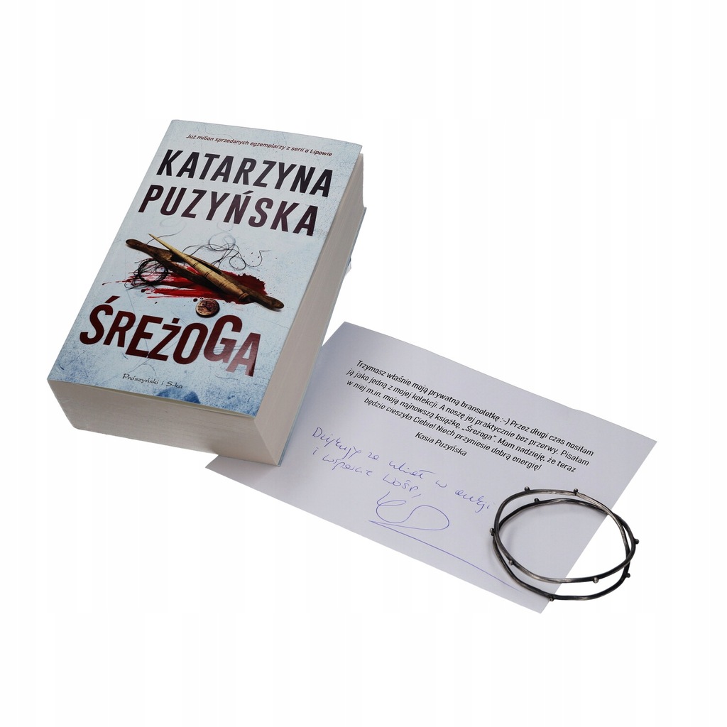 Książka Katarzyna Puzyńska 'Śreżoga' z bransoletką