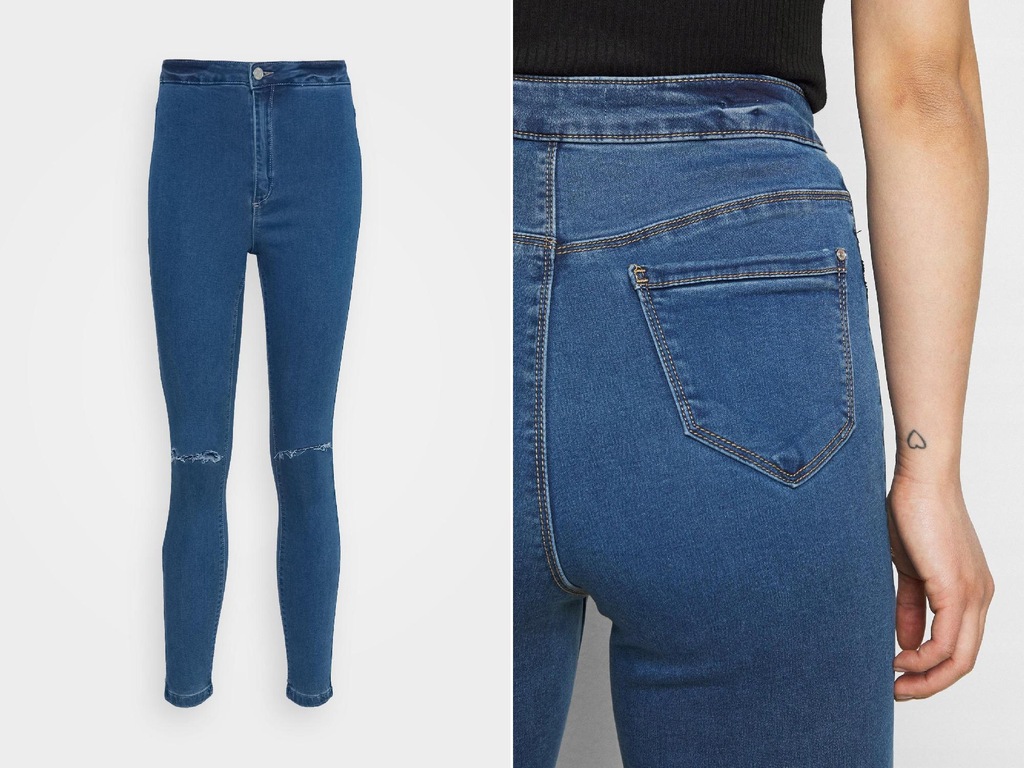 J014F12 Missguided CZARNE SPODNIE JEANS VICE 42