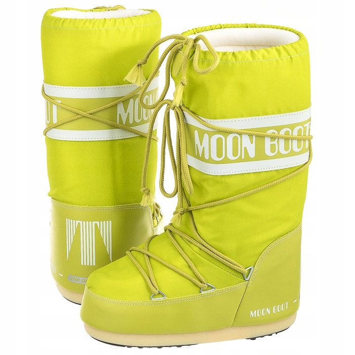 Buty Damskie Śniegowce Moon Boot Nylon Żółte Zima