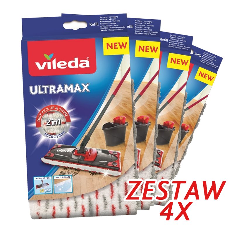 VILEDA wkład zapasowy do mopa UltraMax zestaw x4