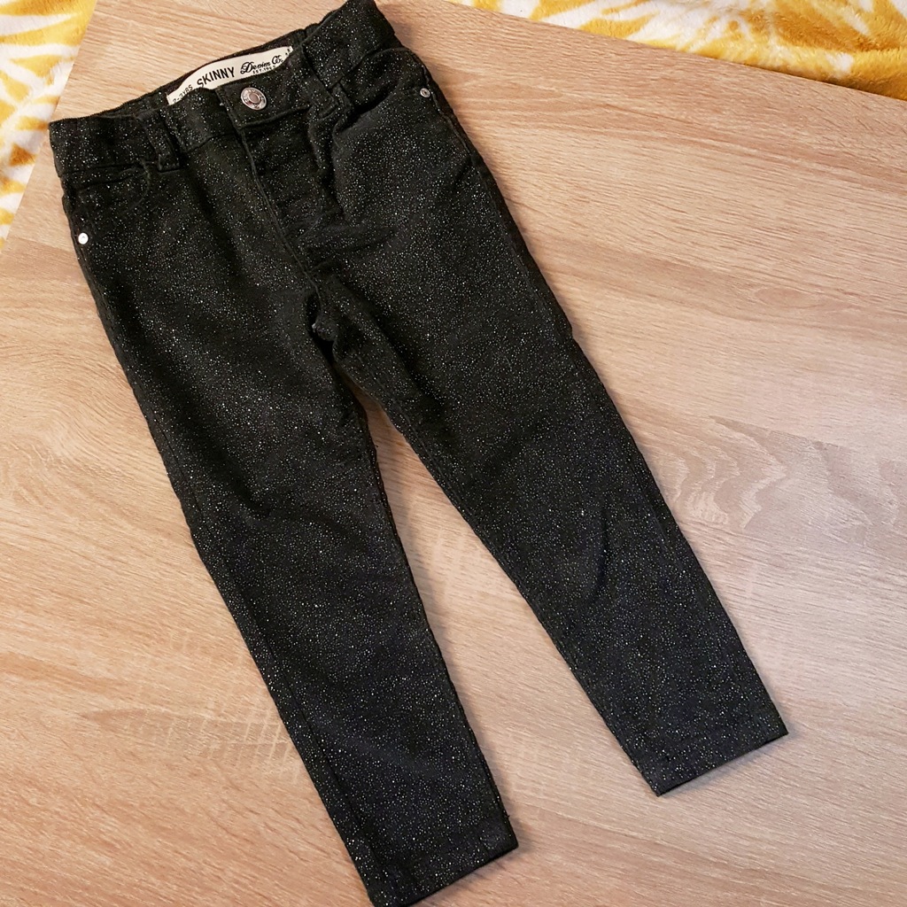 ciemne błyszczące spodnie rurki 2-3 lata 98
