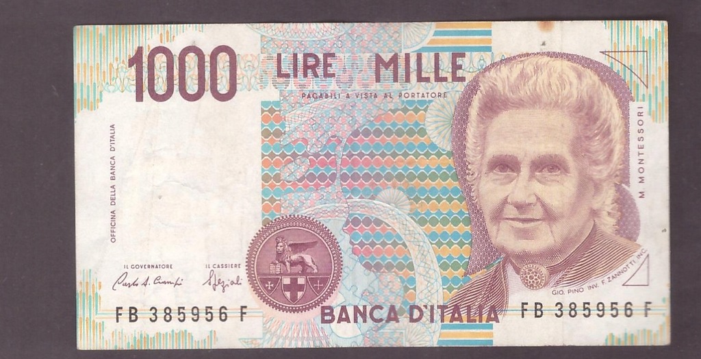Włochy - banknot - 1000 Lira - 1990 rok