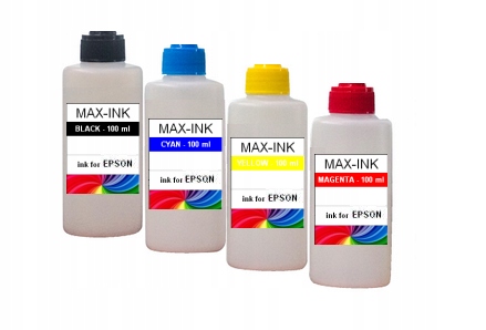 4x250 ml TUSZE drukarki EPSON + płyn udrażniający