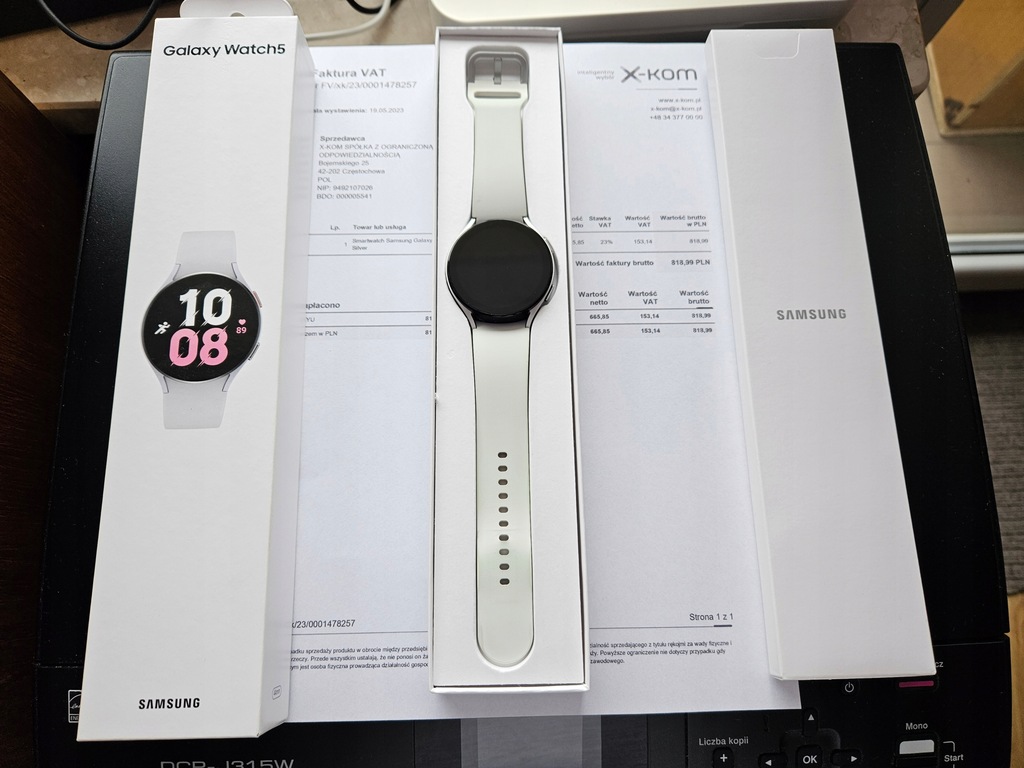 Smartwatch Samsung Galaxy Watch 5 (R910) Srebrny GW 16 MC Komplet