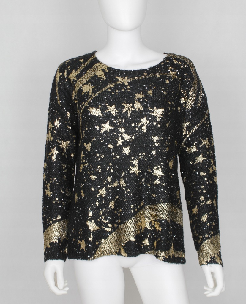 DAMSKI SWETER DESIGUAL M NOWY GWIAZDKI CEKINY