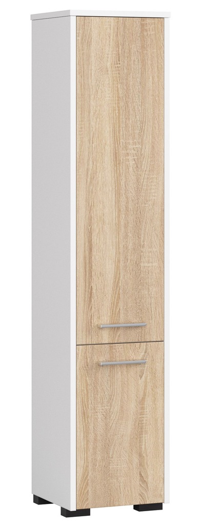 REGAŁ ŁAZIENKA FIN SŁUPEK 30 2D 140cm BIAŁY / SONOMA
