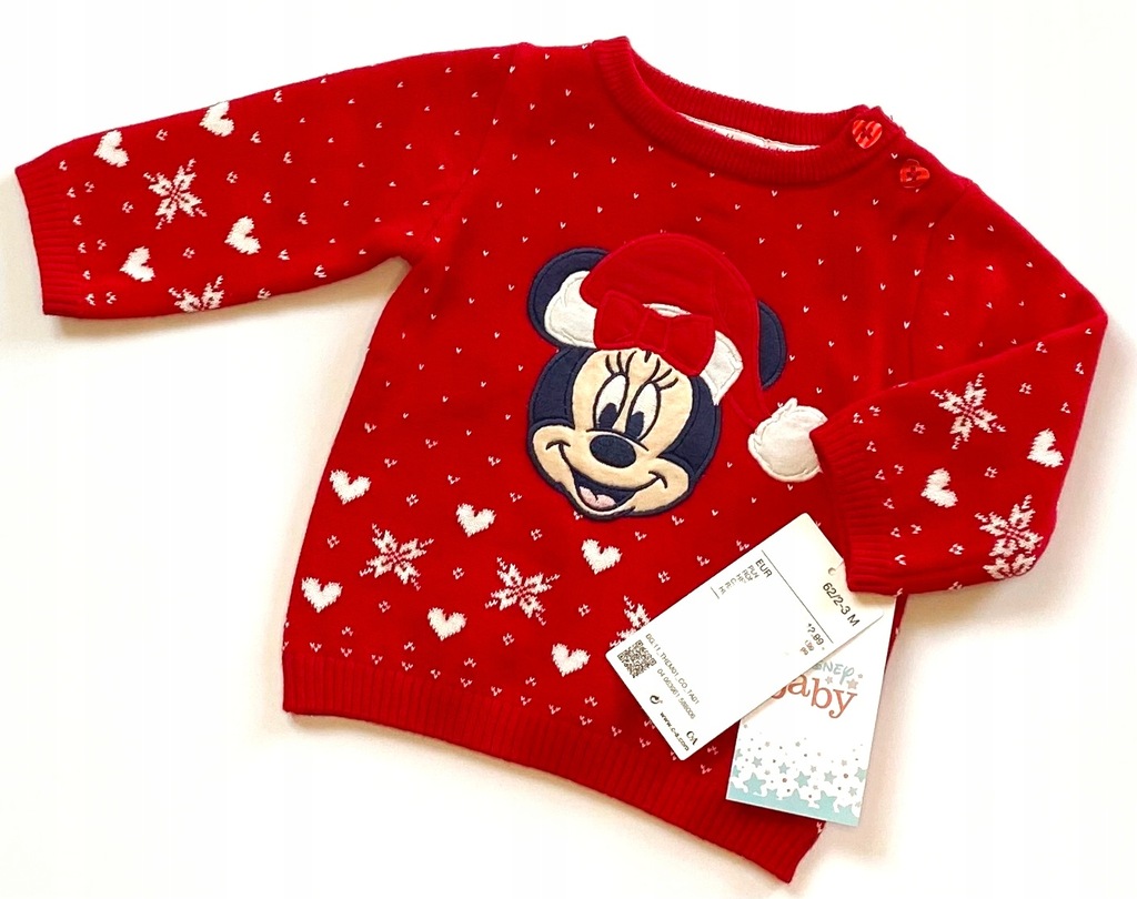 C&A ŚWIĘTA DISNEY MINNIE sweterek 62 2-3m