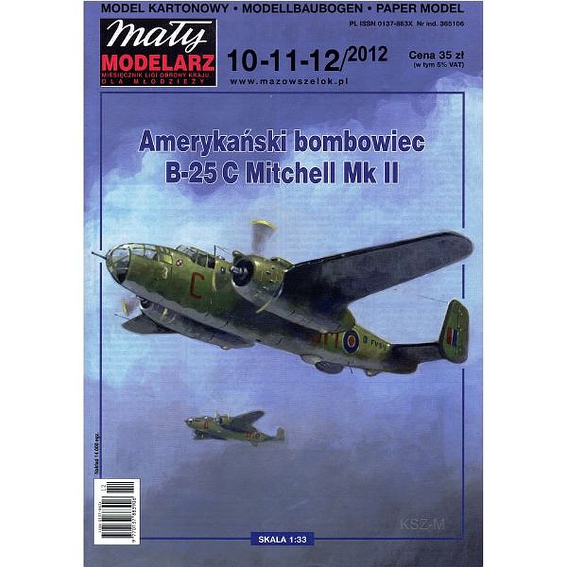 Купить Maly Modelarz 10-12/12 Самолет B-25C Mitchell 1:33: отзывы, фото, характеристики в интерне-магазине Aredi.ru