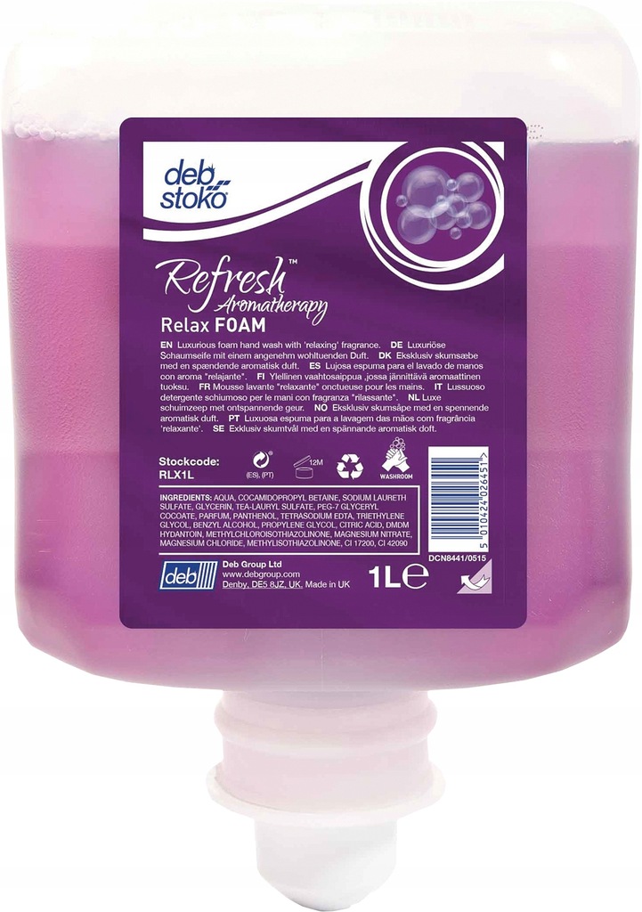 Mydło w piance Deb Refresh Relax Foam 1L wkład