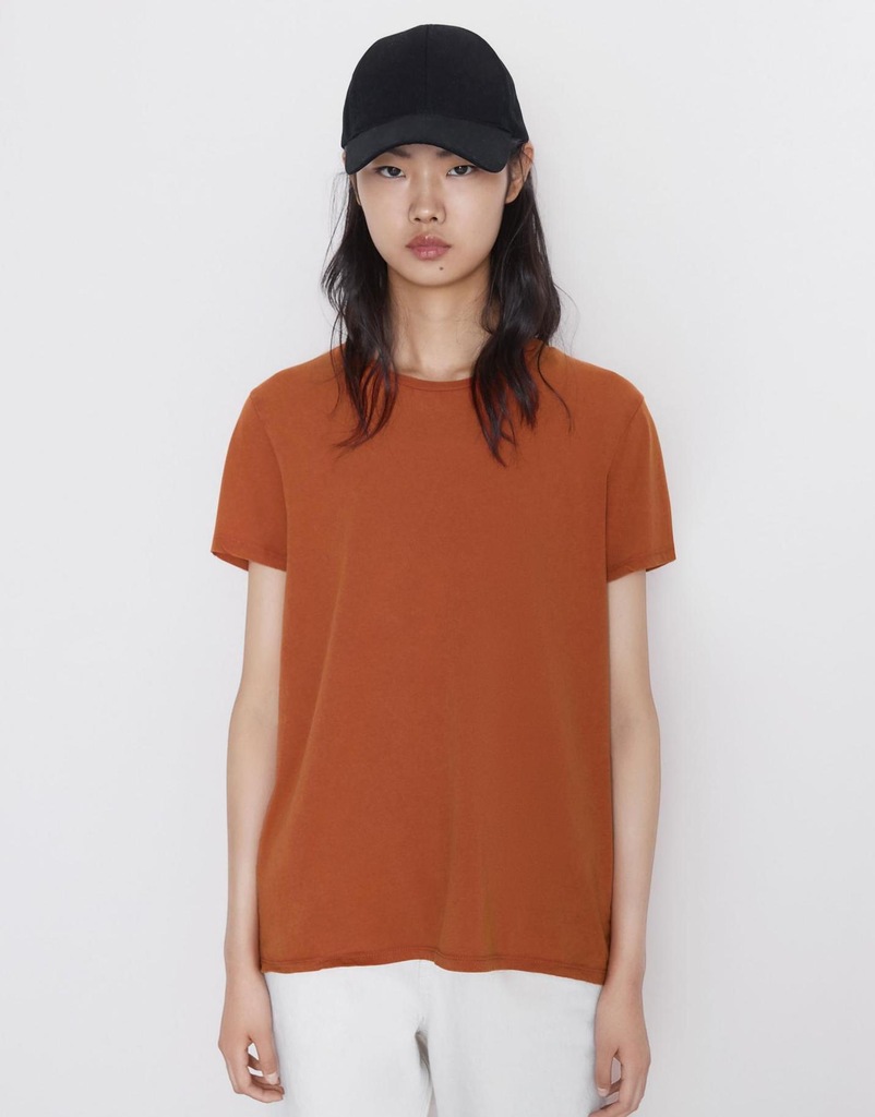 03N012 ZARA__MK4 POMARAŃCZOWY T-SHIRT BASIC__M