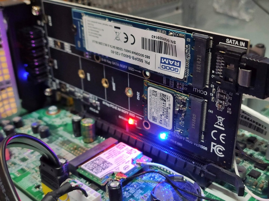 Купить Адаптер m.2 DUAL NVME SATA M.2 PCI-e 2210 мм: отзывы, фото, характеристики в интерне-магазине Aredi.ru