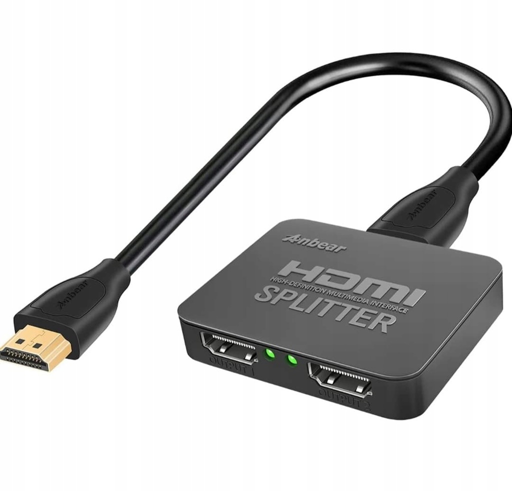 HDMI splitter 2 kable HDMI-HDMI USB-USB C