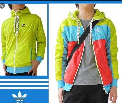 NEONOWA DWUSTRONNA KURTKA Z KAPTUREM ADIDAS L XL