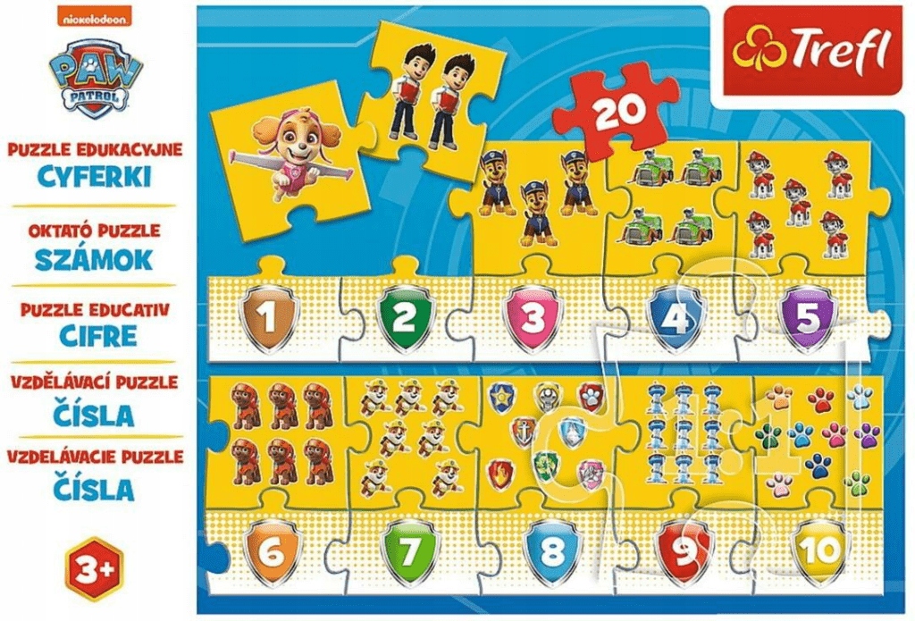 Puzzle 20 Edukacyjne Cyferki Psi Patrol TREFL