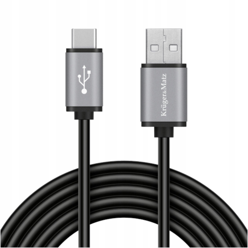 Kabel USB 2.0 wtyk A - wtyk typu C 1m K&M 43203