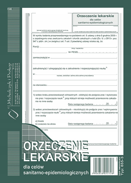 Orzeczenie lekar.A5(sanit.-epid.-w)MiP