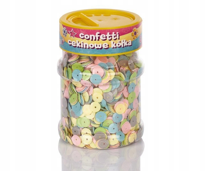 Confetti cekinowe kółka pastel - mix kolorów 100g