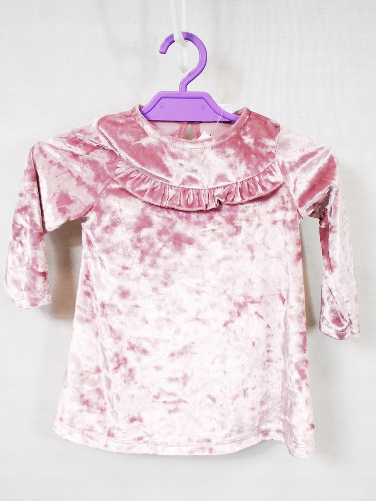 Sukienka dziecięca różowa welurowa F&F r.68