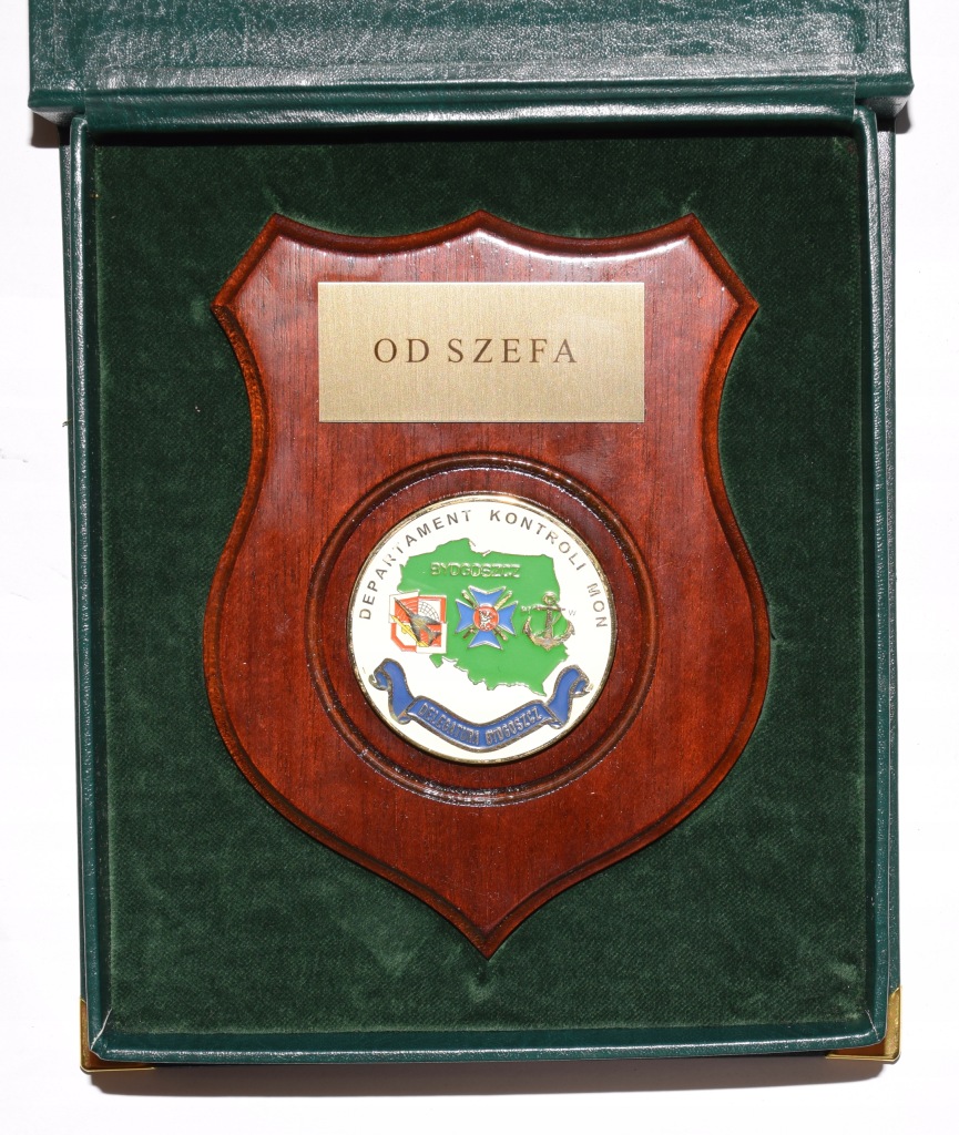 Ryngraf odznaka od Szefa Departamentu Kontroli MON Bydgoszcz