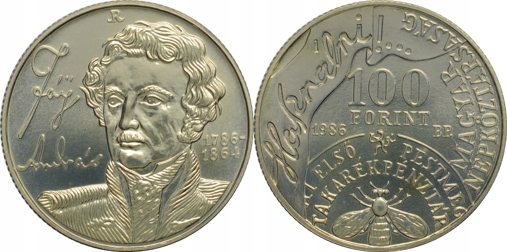 74. Węgry, 100 forint 1986, Andras Fay
