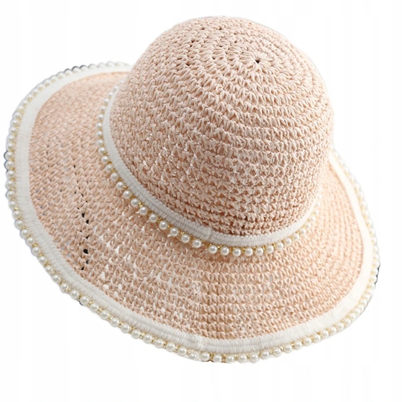 Delikatny dekor perłowy szydełkowy kapelusz typu B