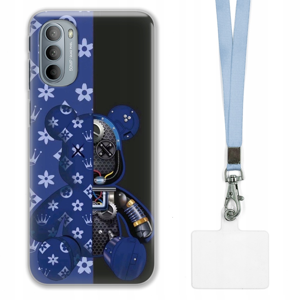 ETUI DO MOTOROLA G31 4G CASE + SMYCZ SZARA KAWS DLA NASTOLATKÓW MIX WZ