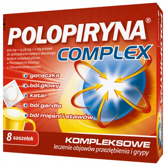 Polopiryna Complex ból gorączka grypa 8 saszetek