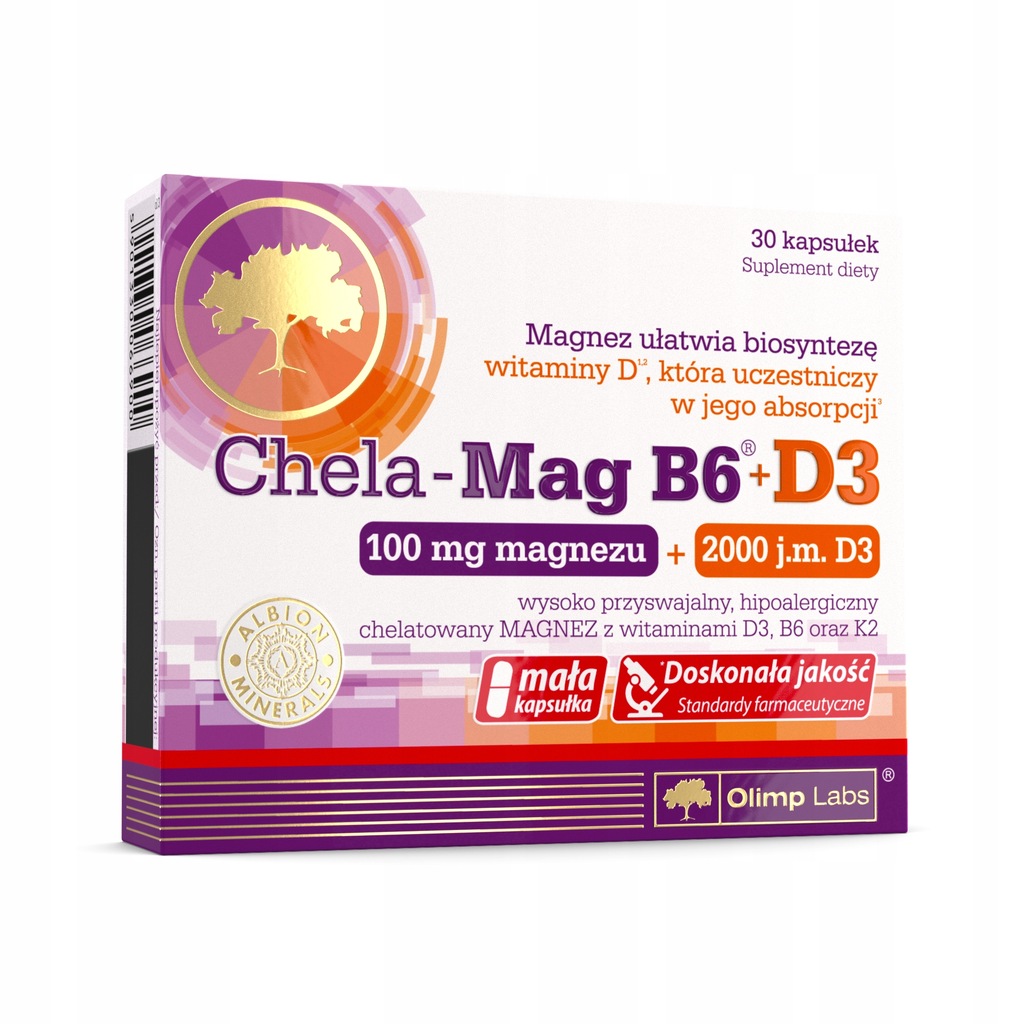 OLIMP CHELA-MAG B6+D3 30kaps MAGNEZ WIT. D3 B6 K2