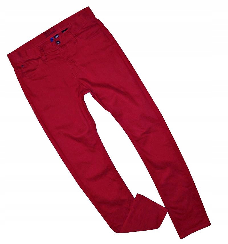 DIVIDED jeans męskie slim fit skinny czerwień 30