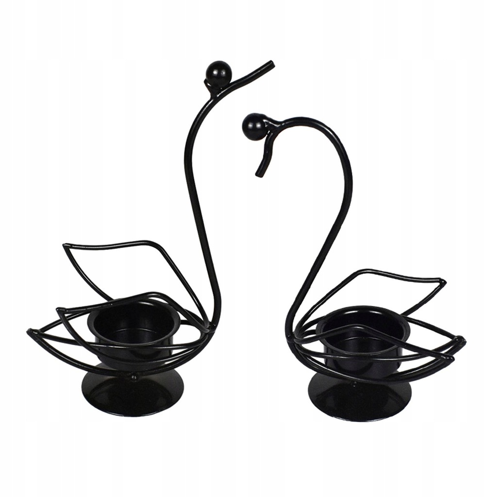 2x Tea Light Candle Holder Nordic Style Gift Candelabra Metal Black