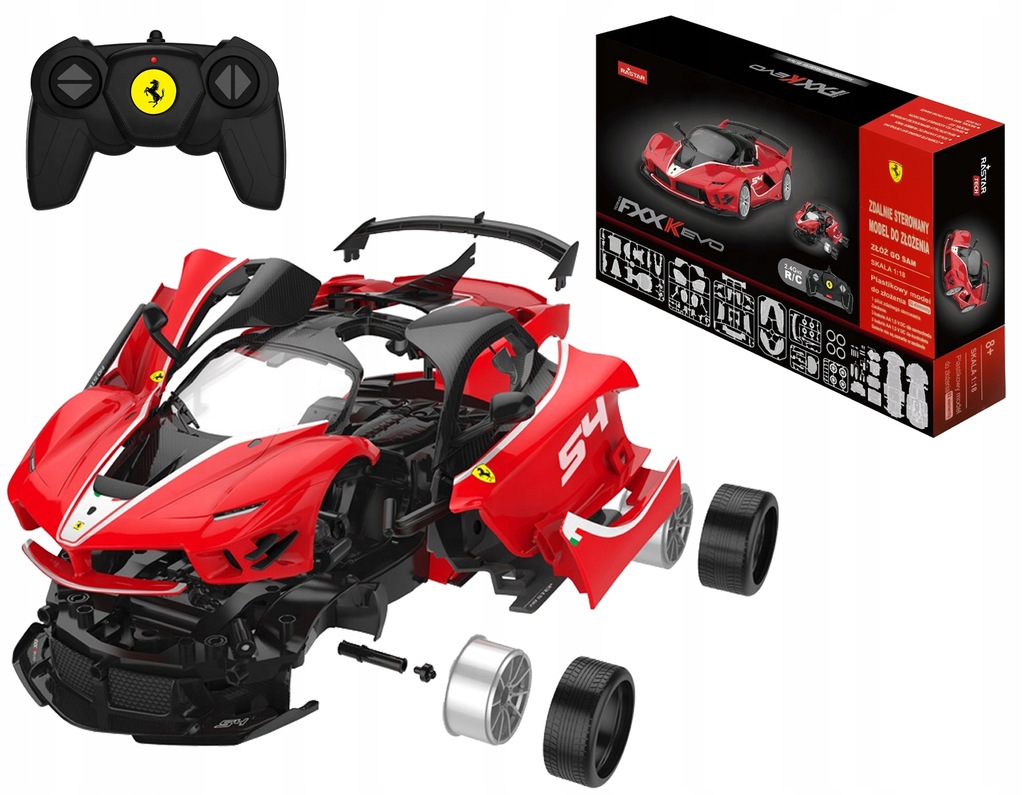 FERRARI Zdalnie Sterowany Model do Złożenia 1:18