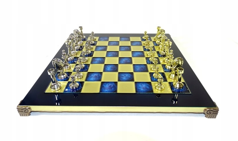 Ekskluzywne, duże klasyczne szachy metalowe Stauto