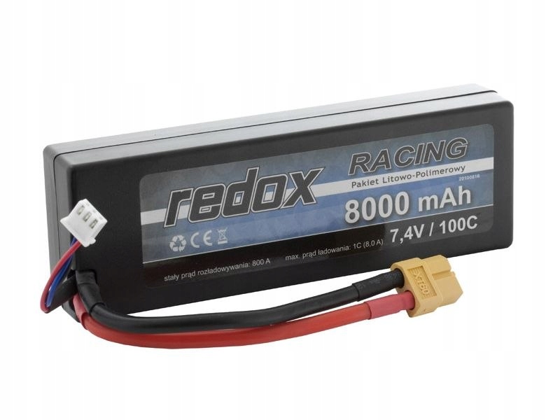 Redox RACING 8000 mAh 7,4V 100C Hardcase Samochodo