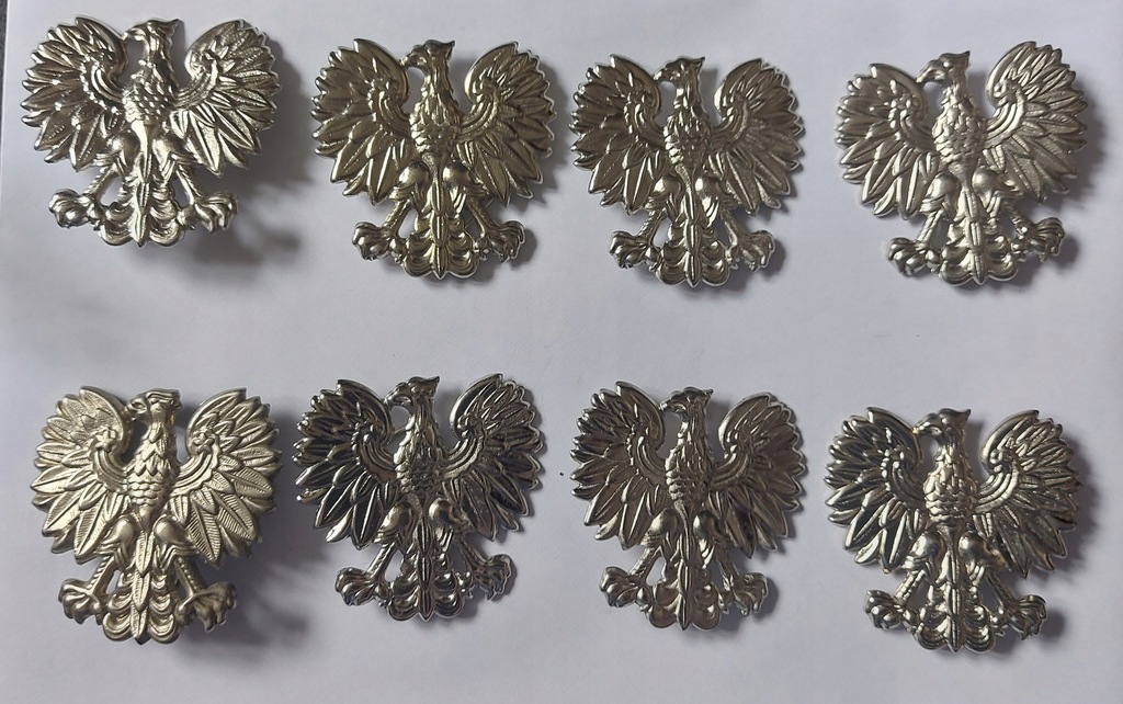 Orzełek Milicja PRL 8 sztuk zestaw