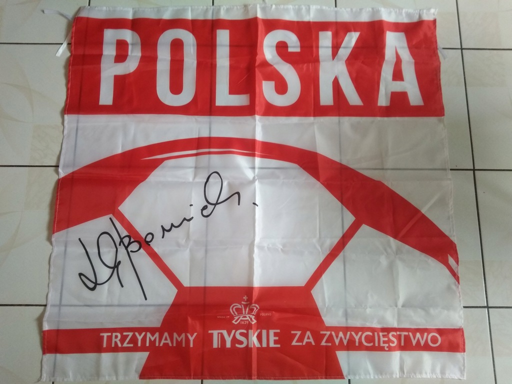 Flaga Tyskie z autografem Zbigniewa Bońka