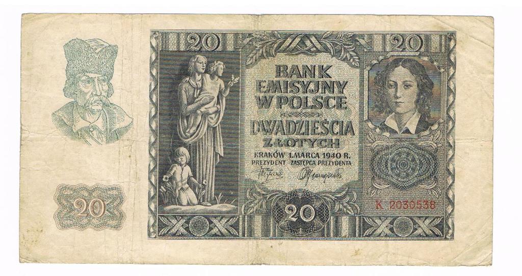 20 zł Polska GG z 1940 r.