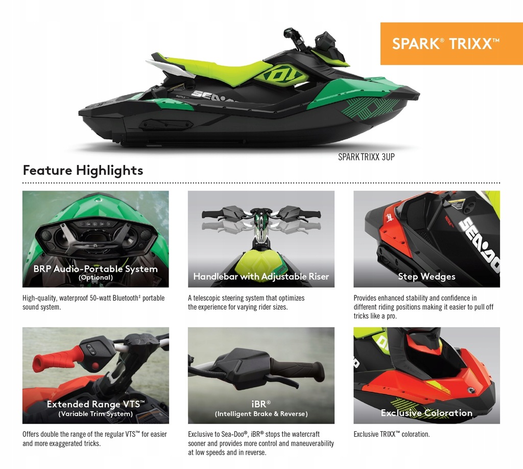 Купить Sea-Doo Spark Trixx 3up iBR 90 АРЕНДА 2020 - 2,5%: отзывы, фото, характеристики в интерне-магазине Aredi.ru